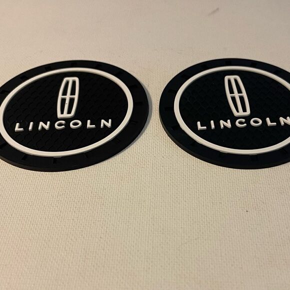 Lincoln Car cup Coasters in black. Set of 2 NWT - Picture 3 of 4